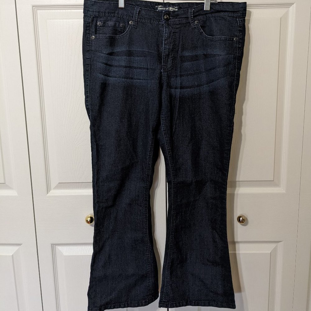 TORRID Source of Wisdom Slim Bootcut Jeans Dark Wash Size 18 short